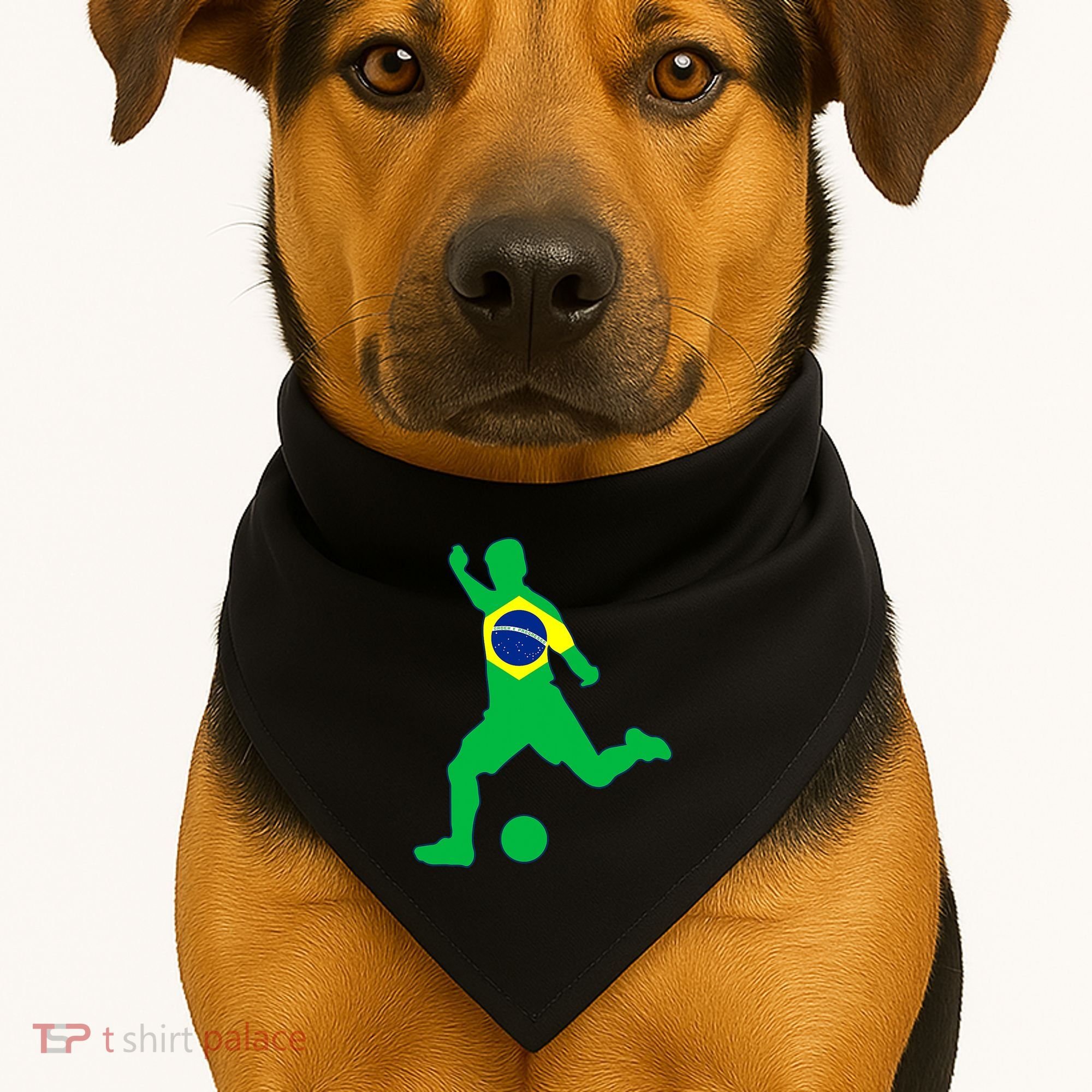 Brazil Flag Soccer Jersey Brasil Futbol USA-Made Doggie Bandana