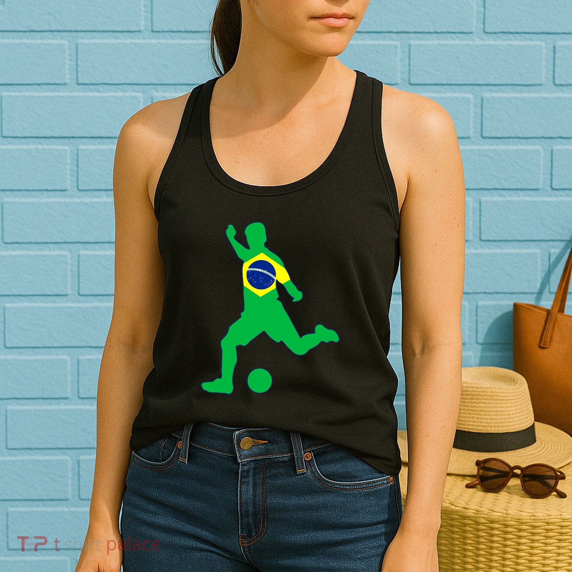 Brazil Flag Soccer Jersey Brasil Futbol Women's Tank Top