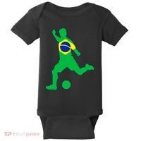 Brazil Flag Soccer Jersey Brasil Futbol Baby Bodysuit thumb 0