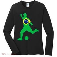 Brazil Flag Soccer Jersey Brasil Futbol Women's Long Sleeve Shirt thumb 0