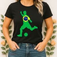 Brazil Flag Soccer Jersey Brasil Futbol Women's T-Shirt thumb 2