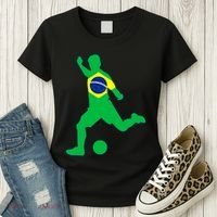 Brazil Flag Soccer Jersey Brasil Futbol Women's T-Shirt thumb 3
