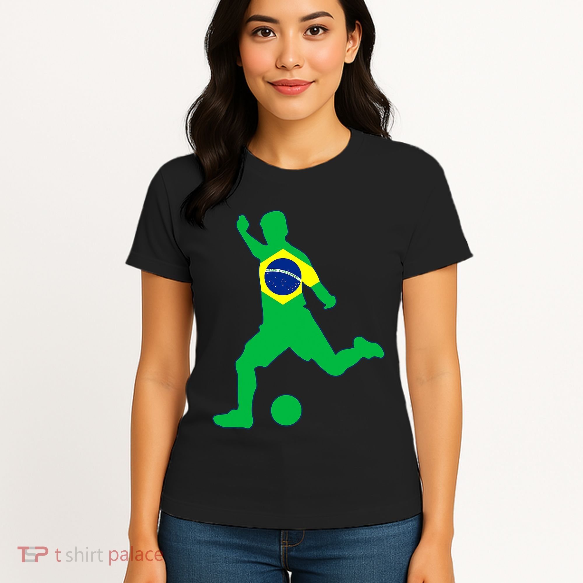 Brazil Flag Soccer Jersey Brasil Futbol Women's T-Shirt