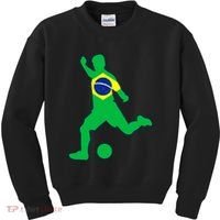 Brazil Flag Soccer Jersey Brasil Futbol Kids Sweatshirt thumb 0