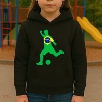 Brazil Flag Soccer Jersey Brasil Futbol Kids Hoodie thumb 3