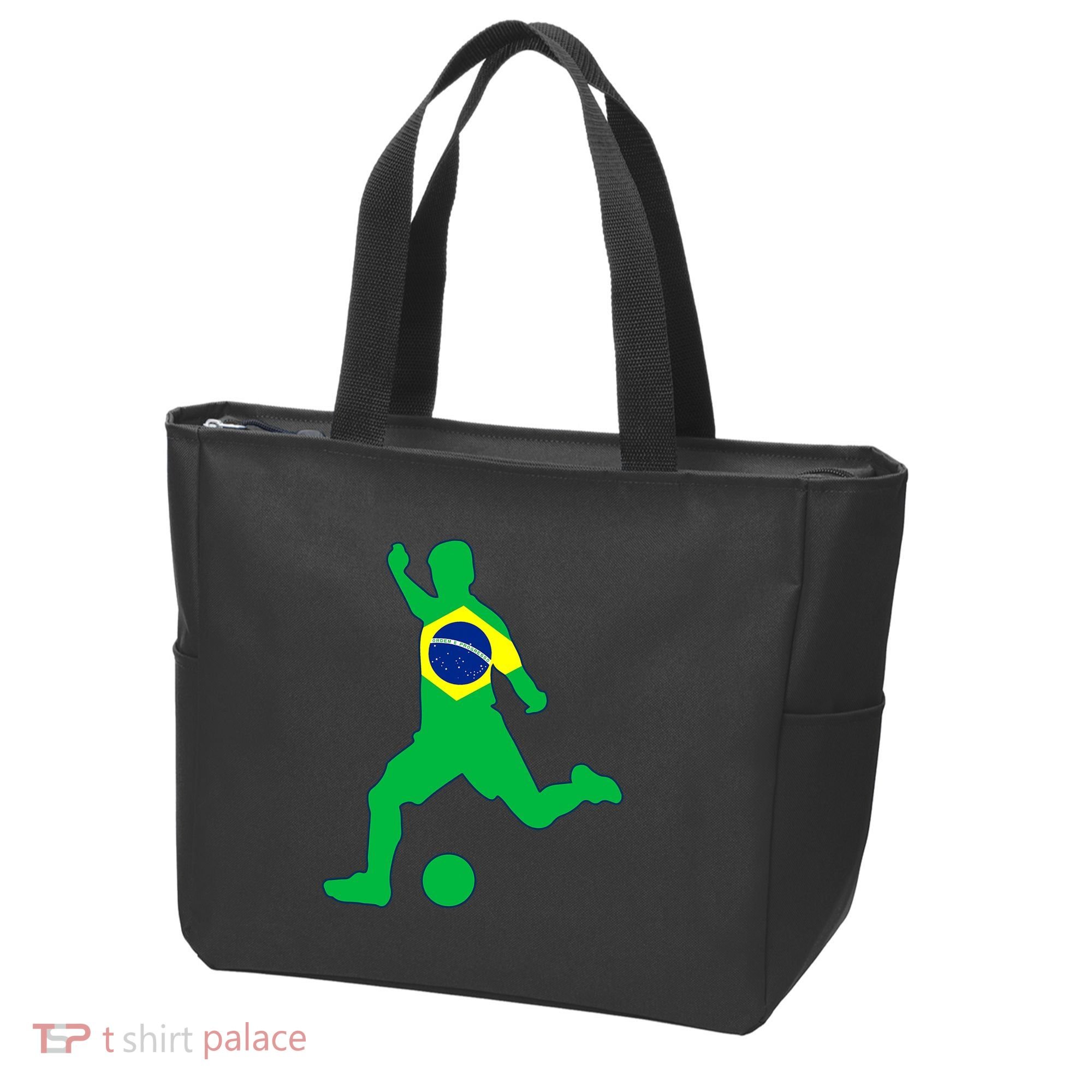 Brazil Flag Soccer Jersey Brasil Futbol Tote Bag