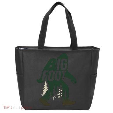 Bigfoot Forest Silhouette Retro Cryptid Wilderness Tote Bag