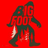 Bigfoot Forest Silhouette Retro Cryptid Wilderness Santa Hat thumb 1