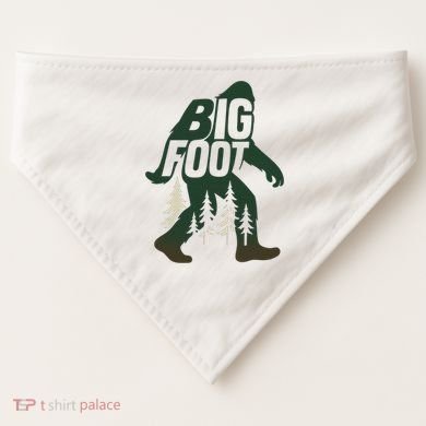 Bigfoot Forest Silhouette Retro Cryptid Wilderness USA-Made Doggie Bandana