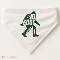 Bigfoot Forest Silhouette Retro Cryptid Wilderness USA-Made Doggie Bandana thumb 0