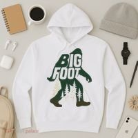 Bigfoot Forest Silhouette Retro Cryptid Wilderness Hoodie thumb 3