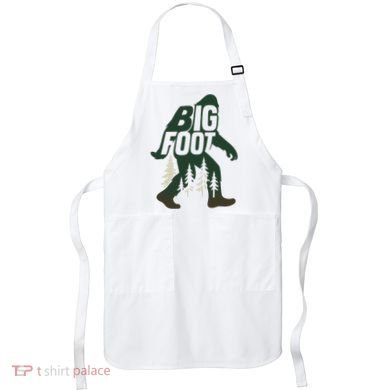 Bigfoot Forest Silhouette Retro Cryptid Wilderness Apron