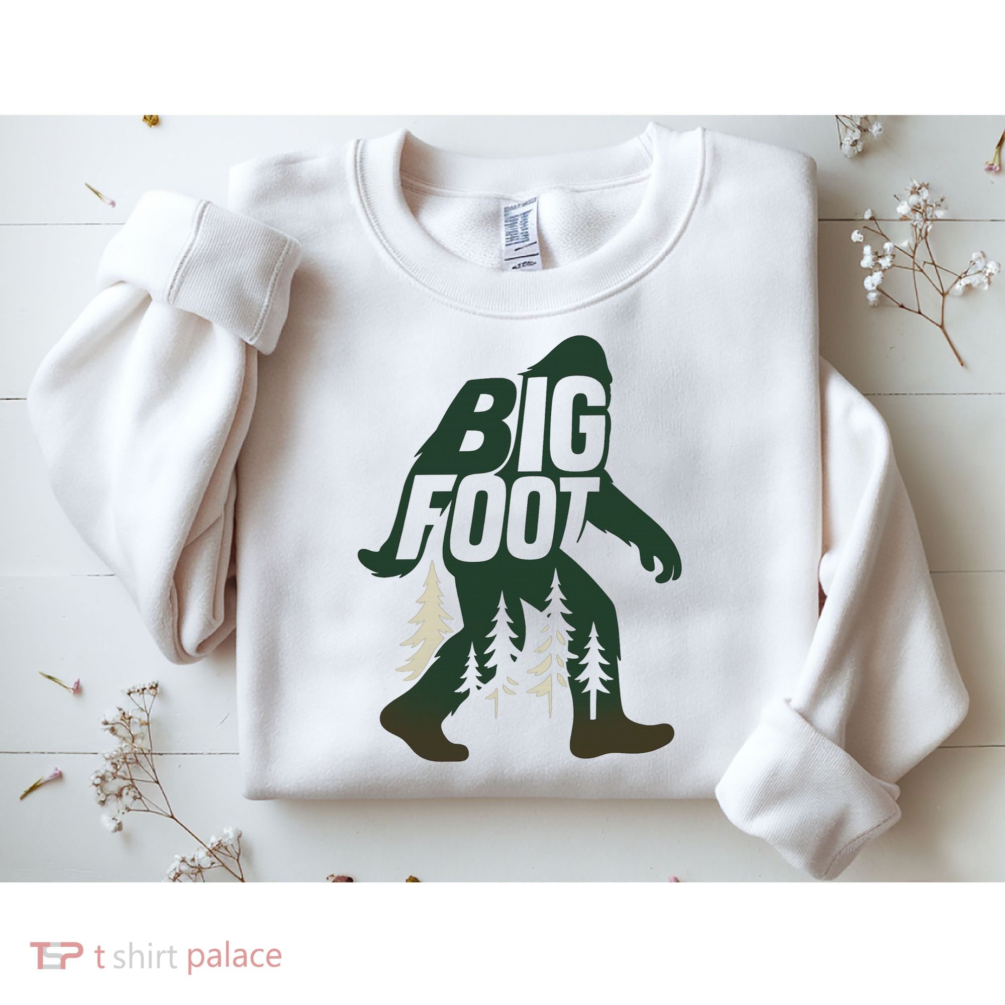 Bigfoot Forest Silhouette Retro Cryptid Wilderness Sweatshirt