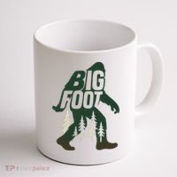 Bigfoot Forest Silhouette Retro Cryptid Wilderness Coffee Mug thumb 1