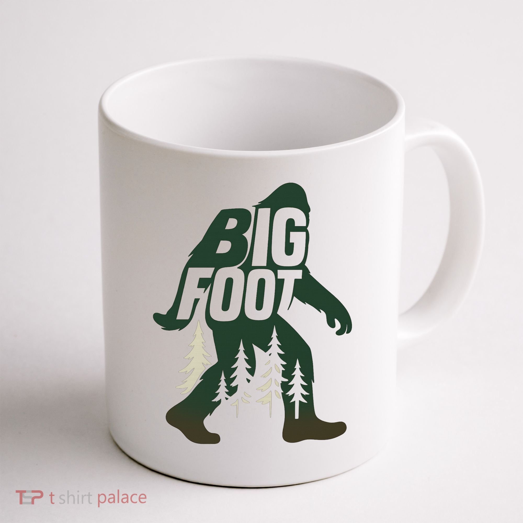 Bigfoot Forest Silhouette Retro Cryptid Wilderness Coffee Mug
