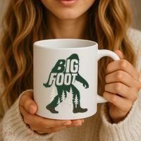 Bigfoot Forest Silhouette Retro Cryptid Wilderness Coffee Mug thumb 3