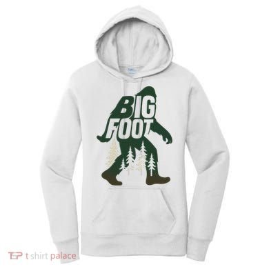 Bigfoot Forest Silhouette Retro Cryptid Wilderness Women's Hoodie