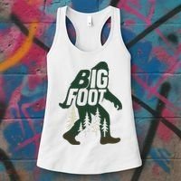 Bigfoot Forest Silhouette Retro Cryptid Wilderness Women's Tank Top thumb 3
