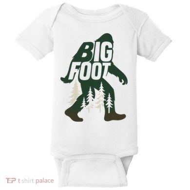 Bigfoot Forest Silhouette Retro Cryptid Wilderness Baby Bodysuit