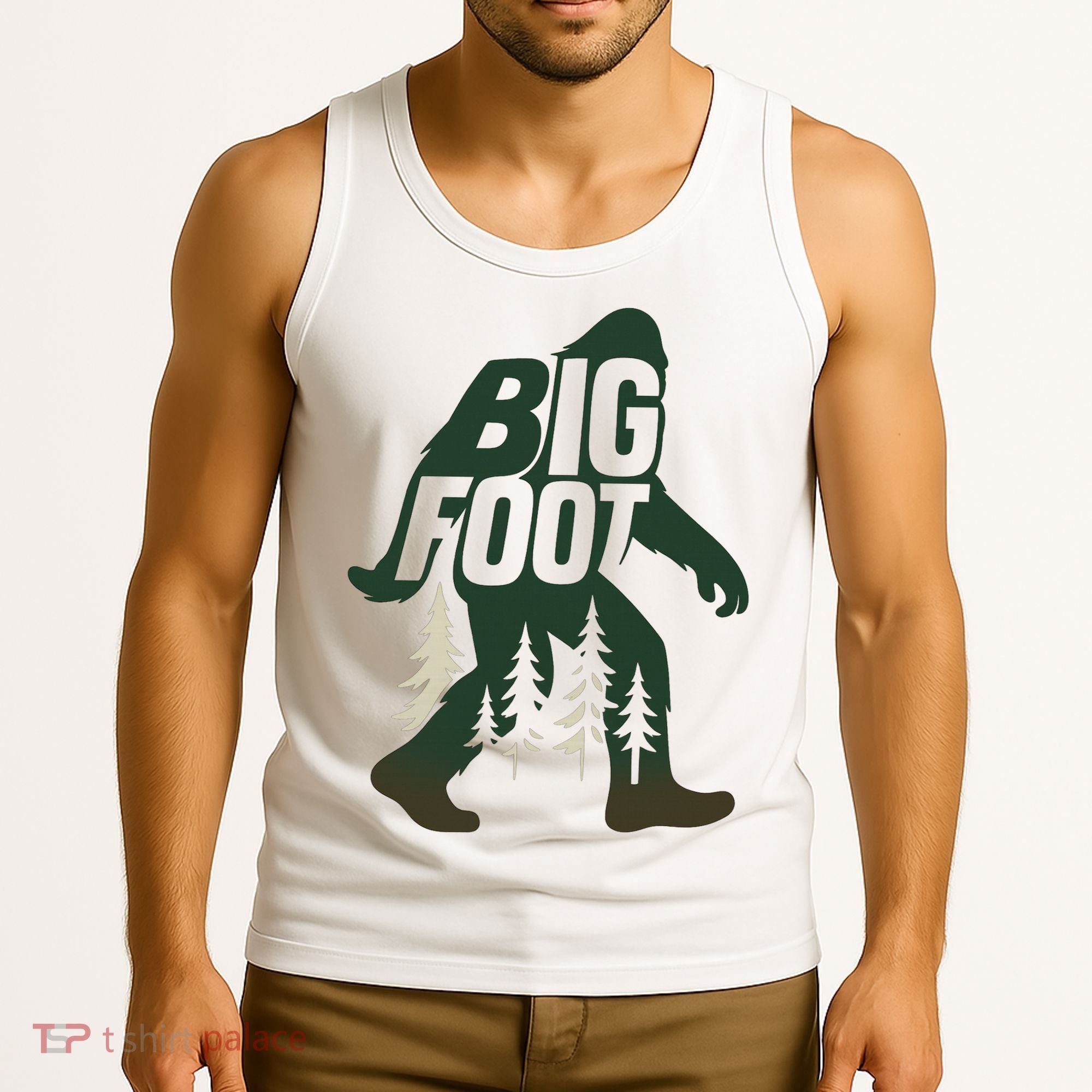 Bigfoot Forest Silhouette Retro Cryptid Wilderness Tank Top