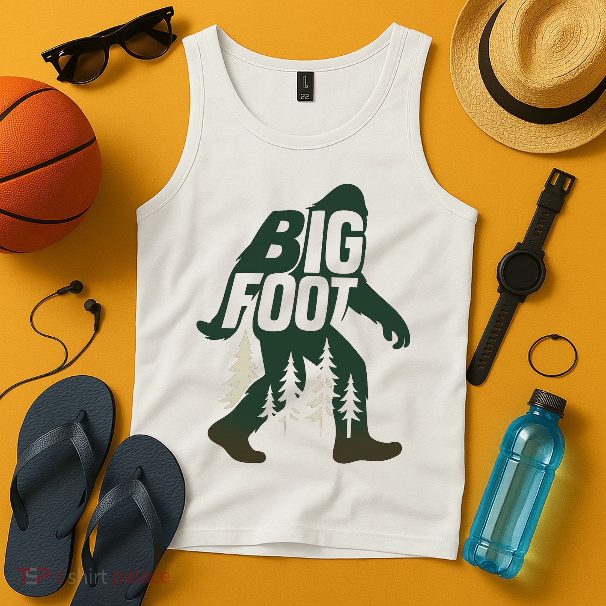 Bigfoot Forest Silhouette Retro Cryptid Wilderness Tank Top