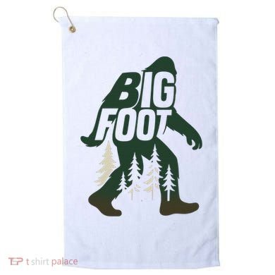 Bigfoot Forest Silhouette Retro Cryptid Wilderness Golf Towel