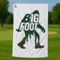 Bigfoot Forest Silhouette Retro Cryptid Wilderness Golf Towel thumb 1