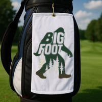 Bigfoot Forest Silhouette Retro Cryptid Wilderness Golf Towel thumb 2