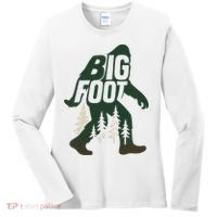 Bigfoot Forest Silhouette Retro Cryptid Wilderness Women's Long Sleeve Shirt thumb 0
