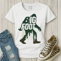 Bigfoot Forest Silhouette Retro Cryptid Wilderness Women's T-Shirt thumb 3
