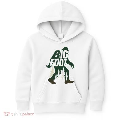 Bigfoot Forest Silhouette Retro Cryptid Wilderness Kids Hoodie