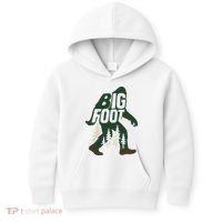 Bigfoot Forest Silhouette Retro Cryptid Wilderness Kids Hoodie thumb 0