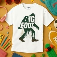 Bigfoot Forest Silhouette Retro Cryptid Wilderness Kids T-Shirt thumb 3