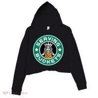 Basketball Funny Serving Buckets Great Crop Fleece Hoodie thumb 0