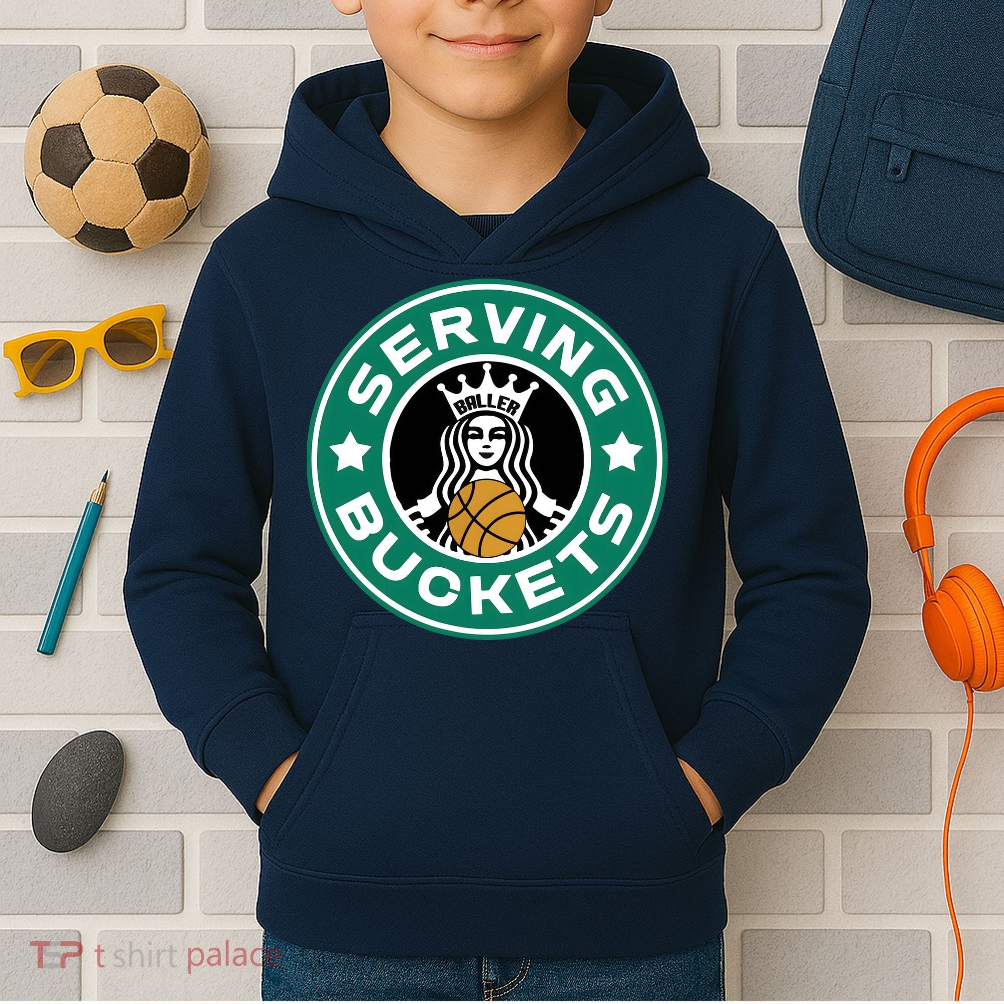 Basketball Funny Serving Buckets Great Kids Hoodie