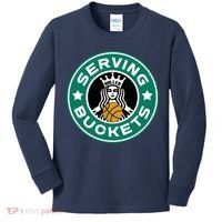 Basketball Funny Serving Buckets Great Kids Long Sleeve Shirt thumb 0