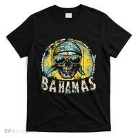 Bahamas Flag Skull Skeleton Vintage Country Cruise Family T-Shirt thumb 0