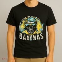 Bahamas Flag Skull Skeleton Vintage Country Cruise Family T-Shirt thumb 3