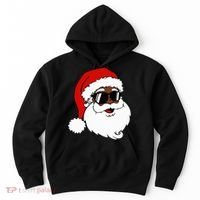 Black Funny Santa Claus Sunglasses Christmas Xmas Hoodie thumb 0