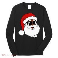 Black Funny Santa Claus Sunglasses Christmas Xmas Long Sleeve Shirt thumb 0