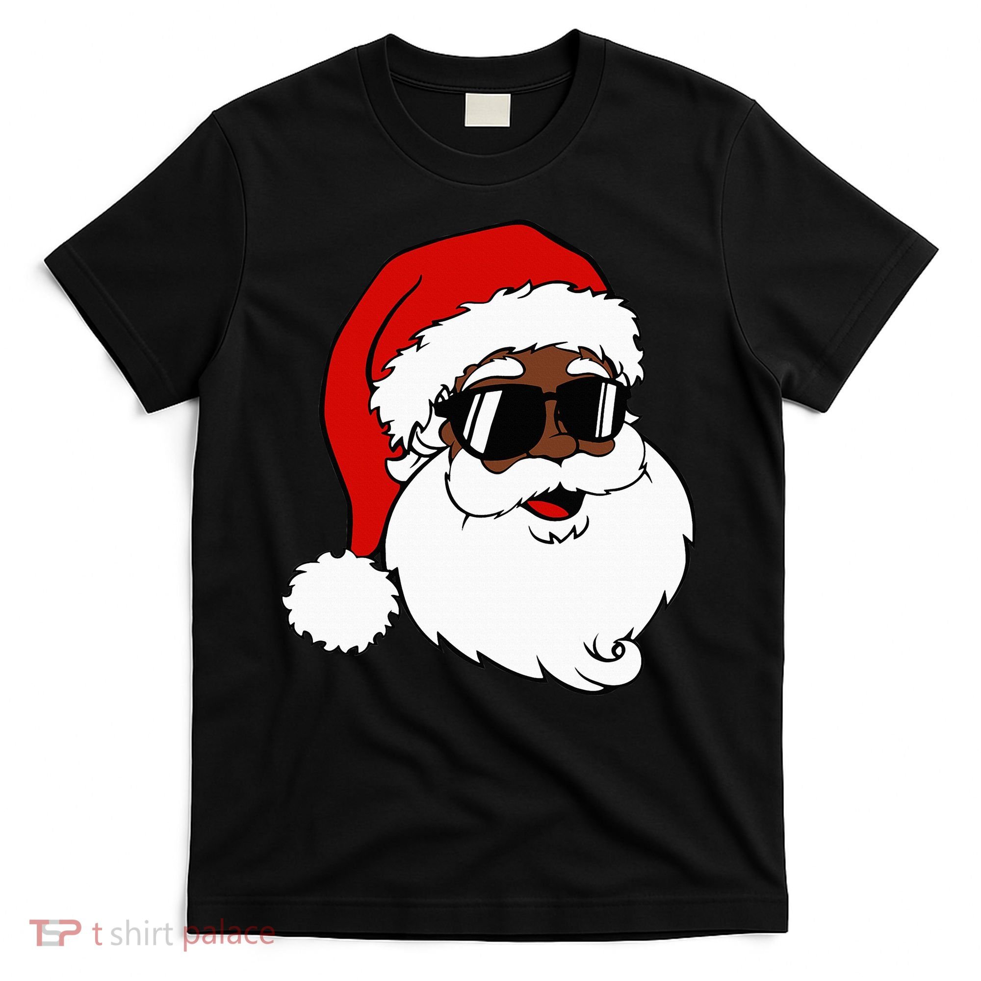 Black Funny Santa Claus Sunglasses Christmas Xmas T-Shirt