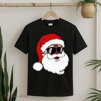 Black Funny Santa Claus Sunglasses Christmas Xmas T-Shirt thumb 2
