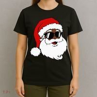 Black Funny Santa Claus Sunglasses Christmas Xmas T-Shirt thumb 4