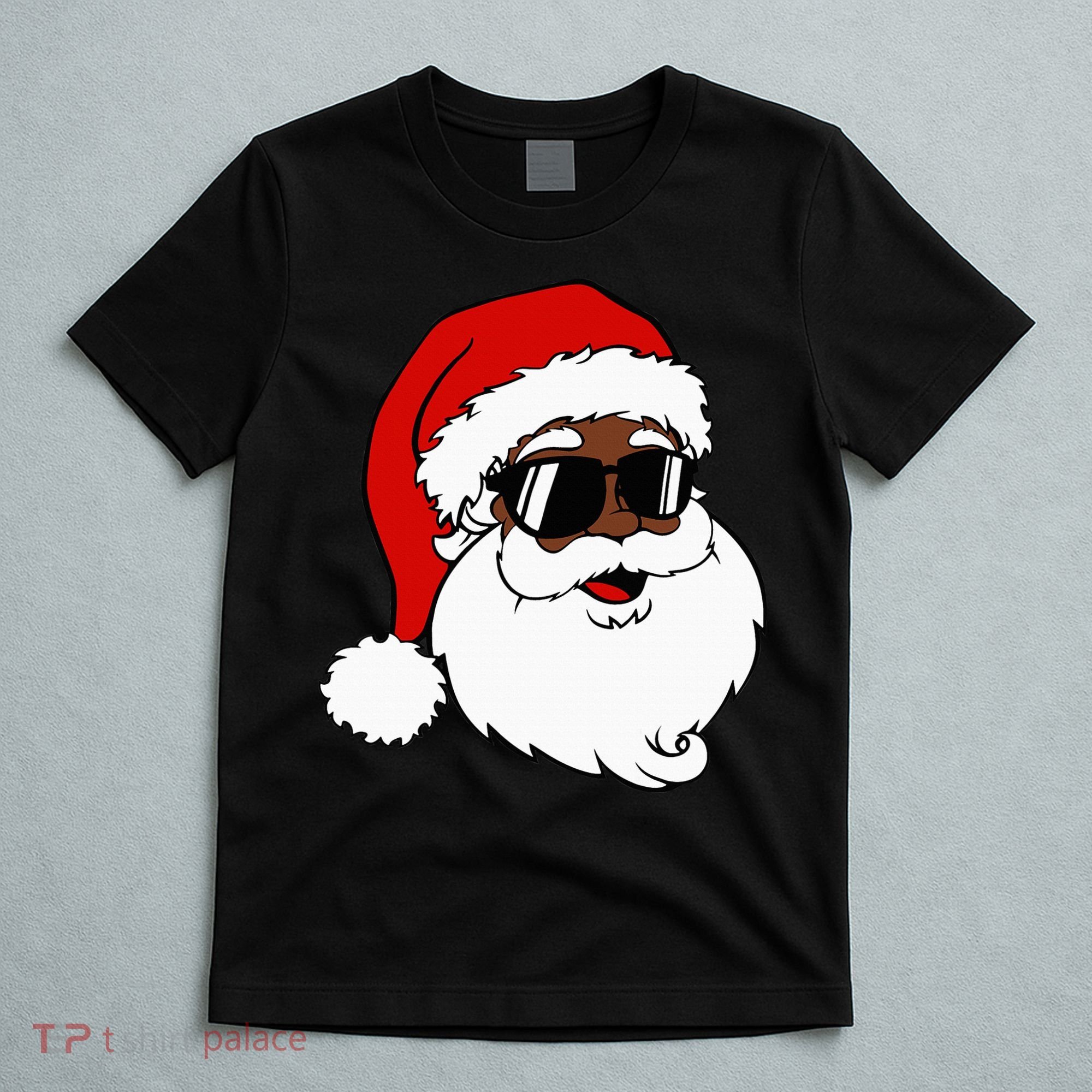 Black Funny Santa Claus Sunglasses Christmas Xmas T-Shirt