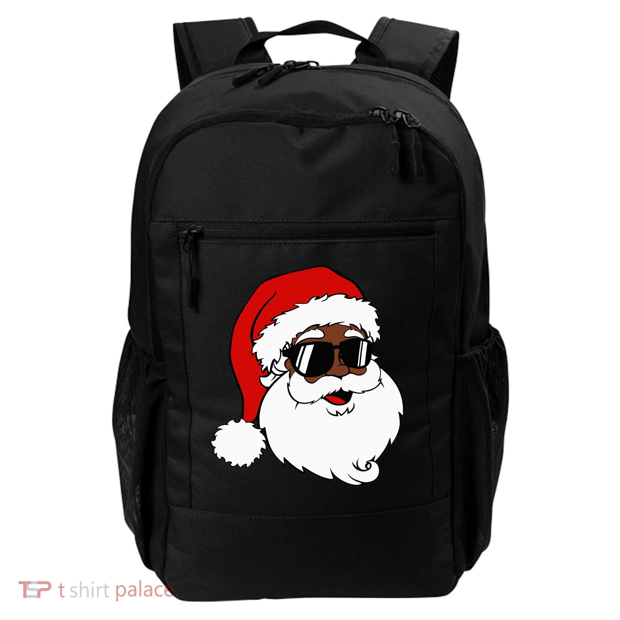 Black Funny Santa Claus Sunglasses Christmas Xmas Backpack