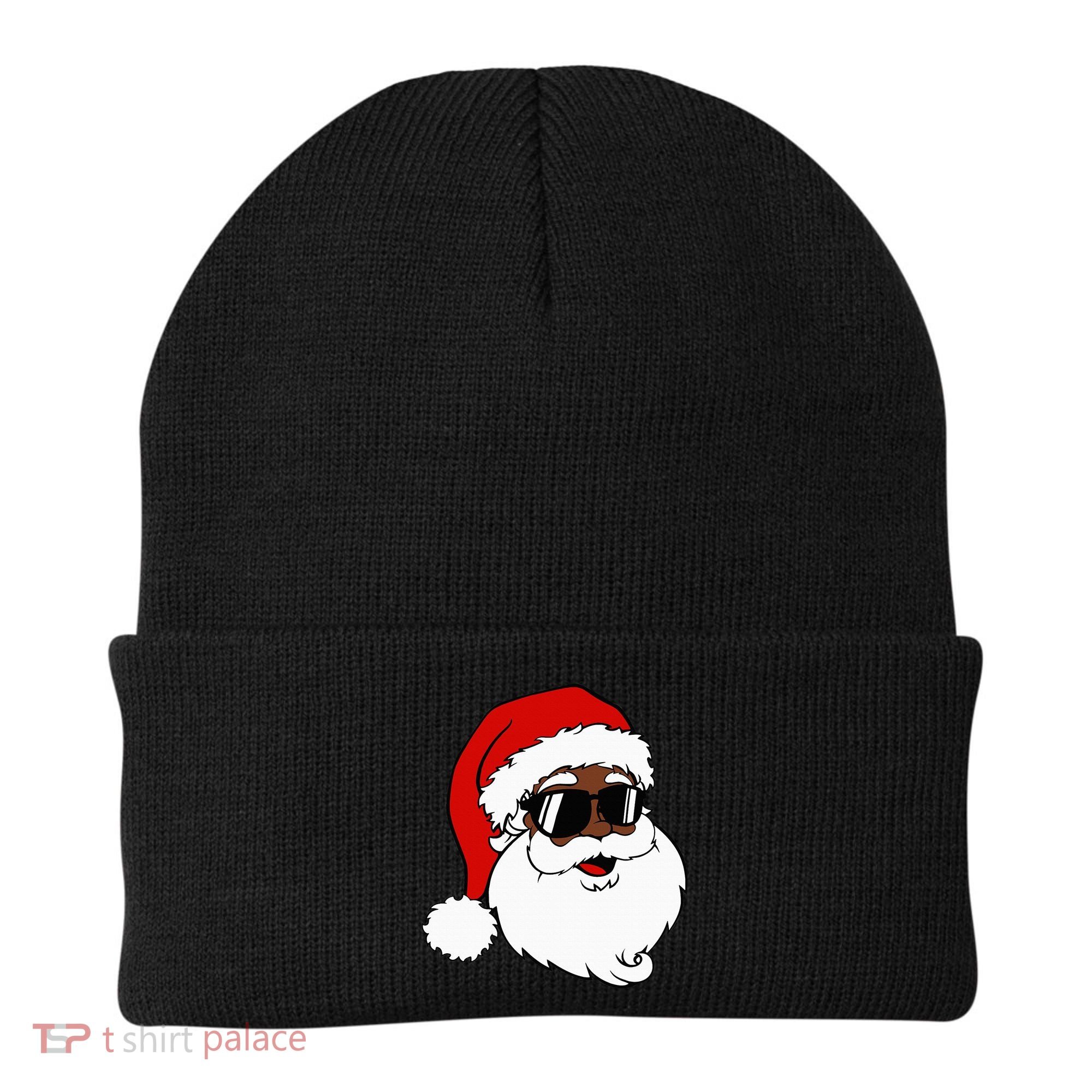Black Funny Santa Claus Sunglasses Christmas Xmas Beanie
