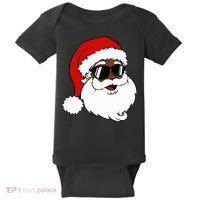 Black Funny Santa Claus Sunglasses Christmas Xmas Baby Bodysuit thumb 0