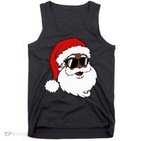 Black Funny Santa Claus Sunglasses Christmas Xmas Tank Top thumb 0