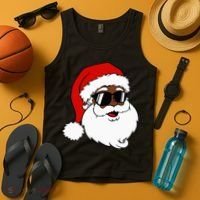 Black Funny Santa Claus Sunglasses Christmas Xmas Tank Top thumb 4