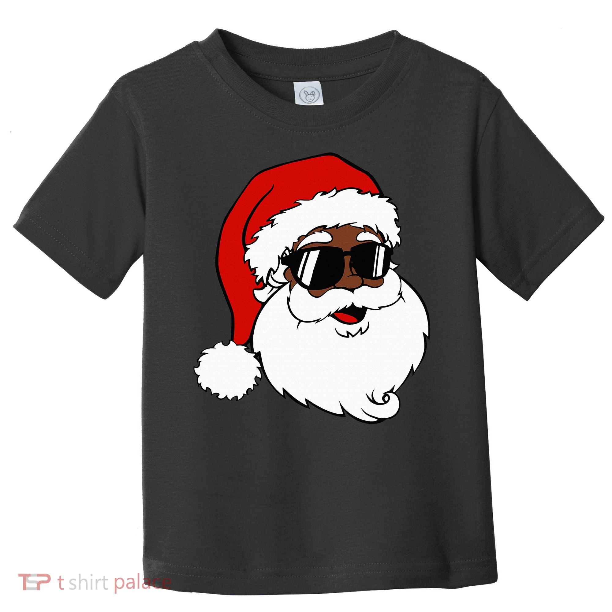 Black Funny Santa Claus Sunglasses Christmas Xmas Toddler T-Shirt